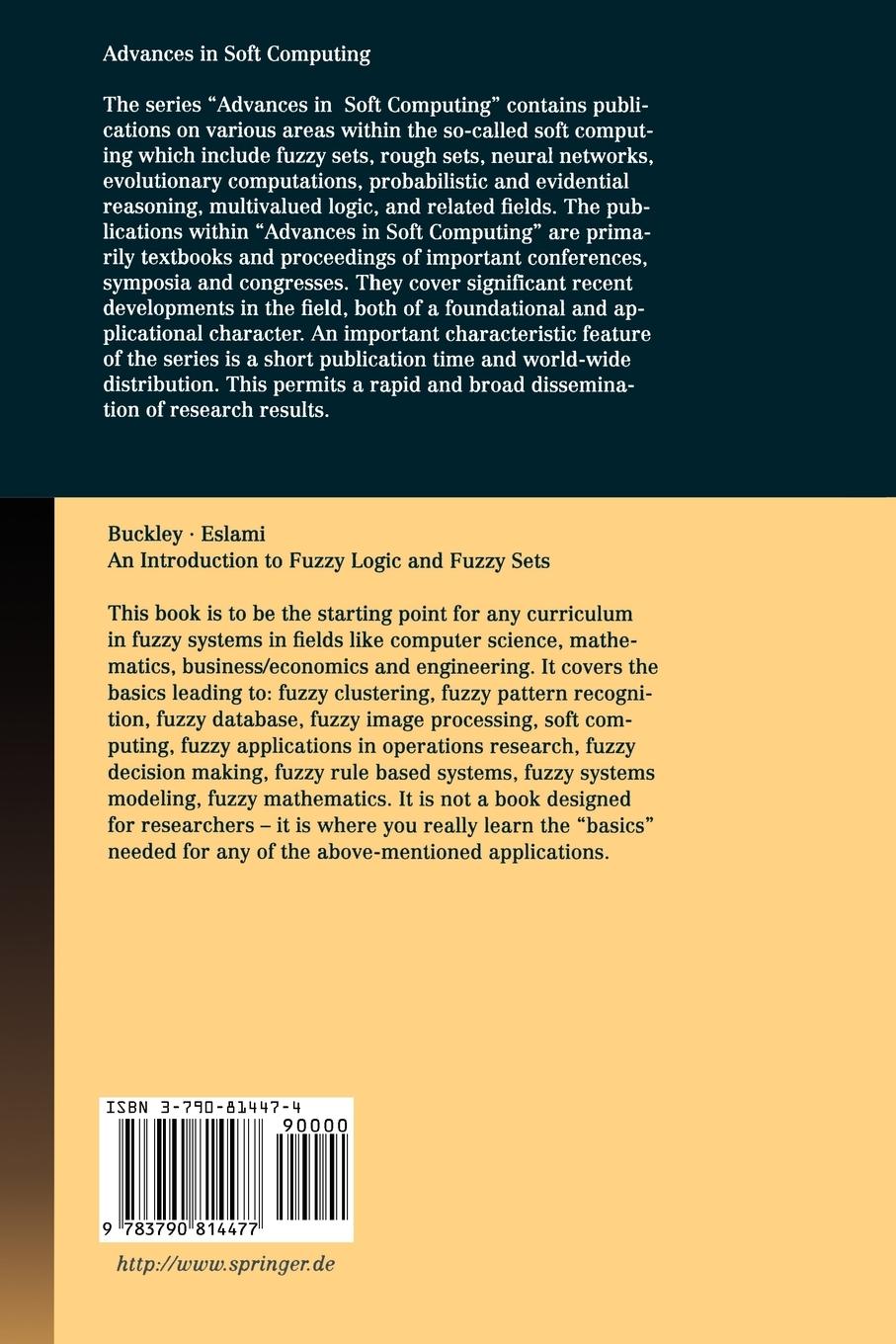 Rückseitencover An Introduction to Fuzzy Logic and Fuzzy Sets