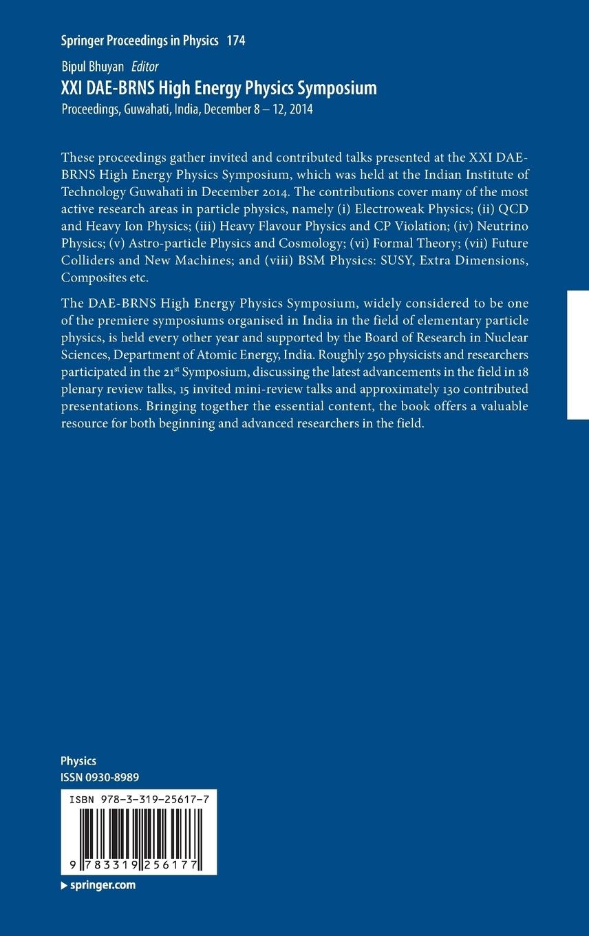 Rückseitencover XXI DAE-BRNS High Energy Physics Symposium