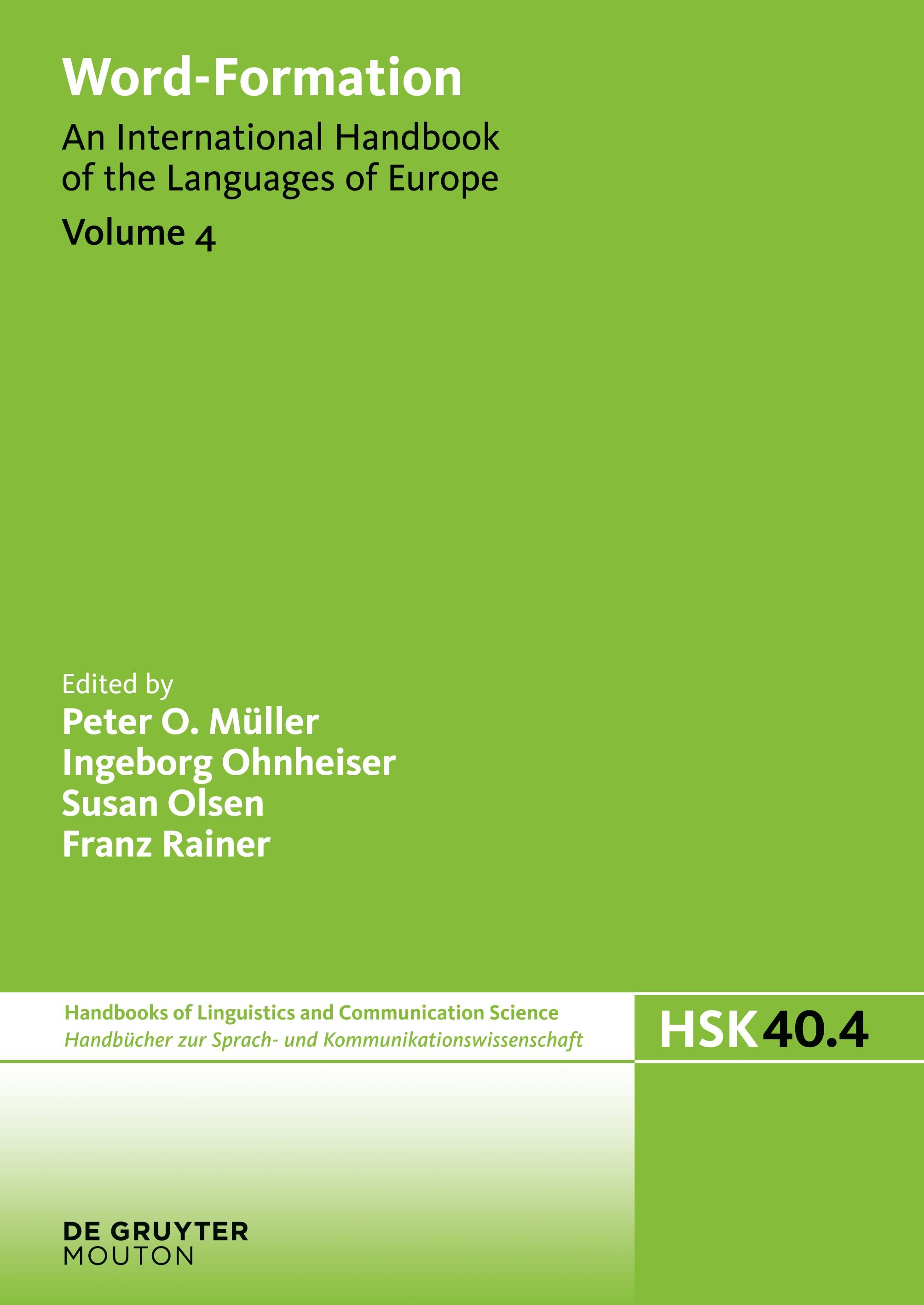 Vorderes Coverbild Word-Formation, Volume 4, Word-Formation