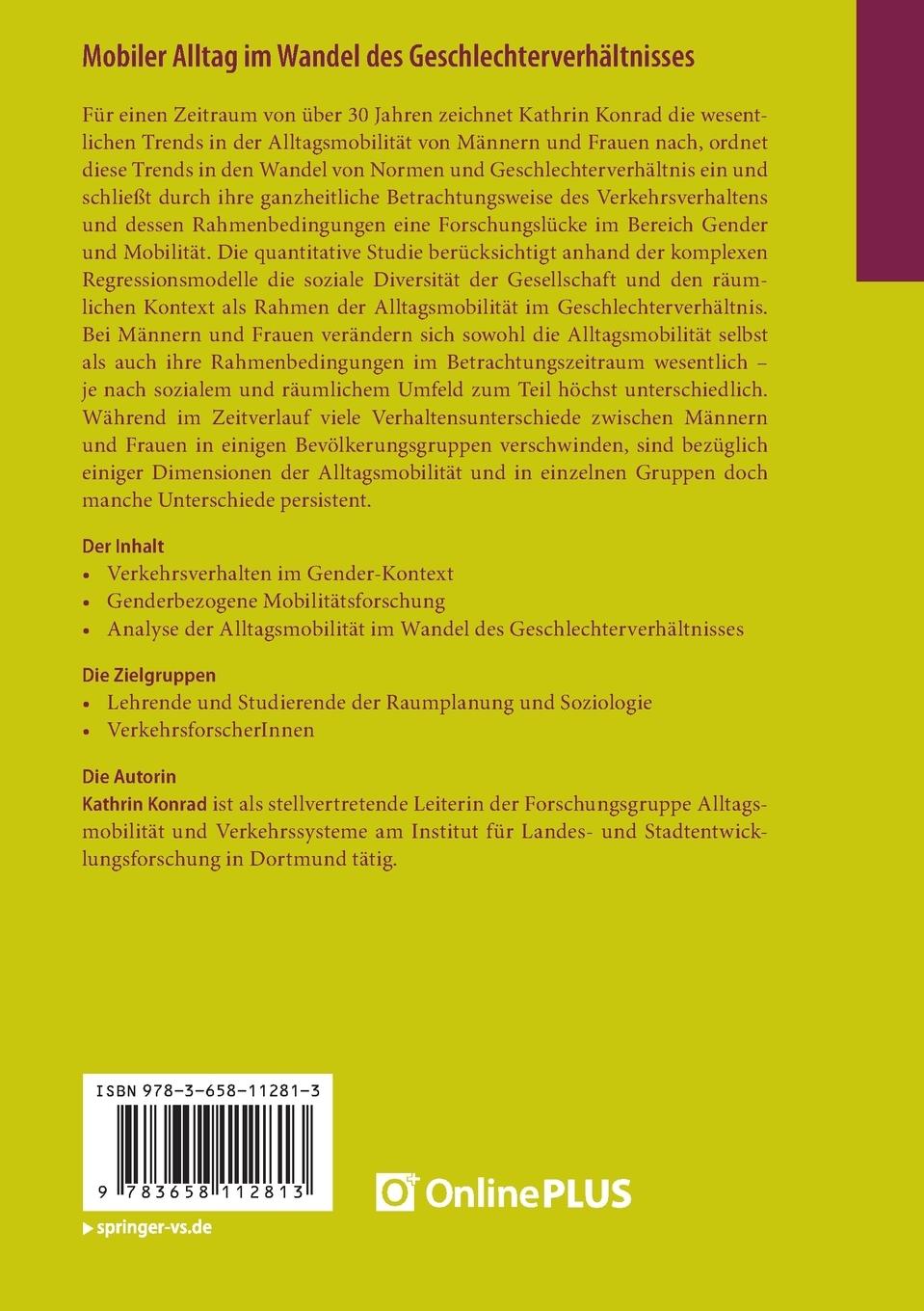 Rückseitencover Mobiler Alltag im Wandel des Geschlechterverhältnisses