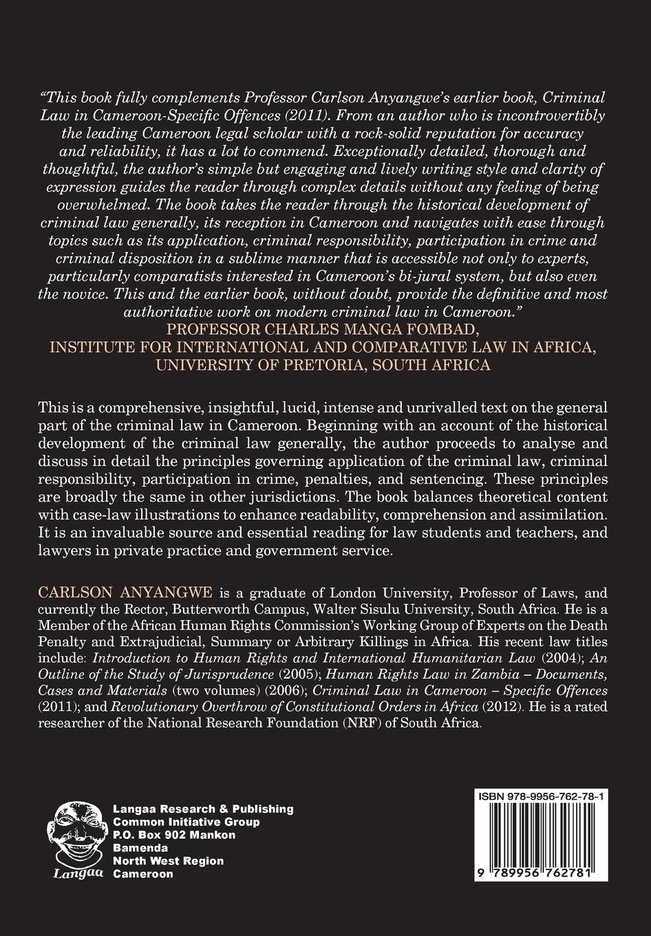 Rückseitencover Criminal Law