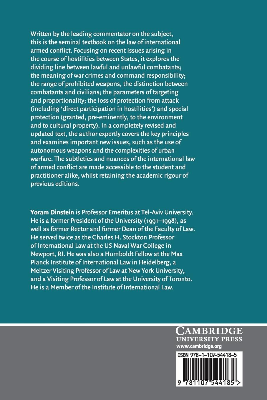 Rückseitencover The Conduct of Hostilities under the Law of International Armed             Conflict