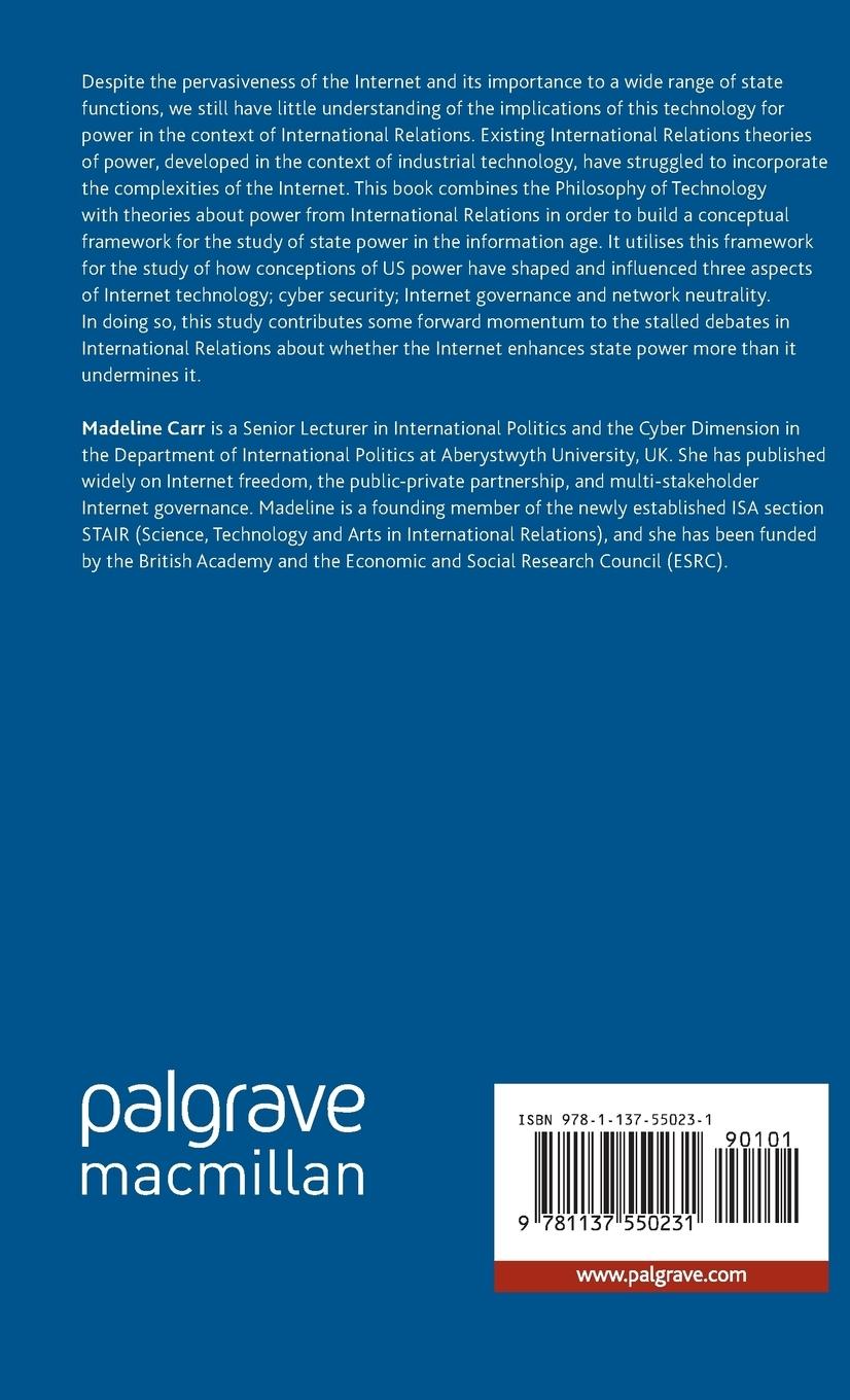 Rückseitencover US Power and the Internet in International Relations