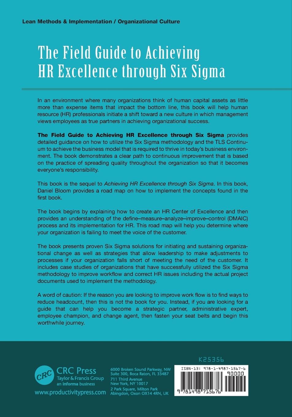 Rückseitencover The Field Guide to Achieving HR Excellence through Six Sigma