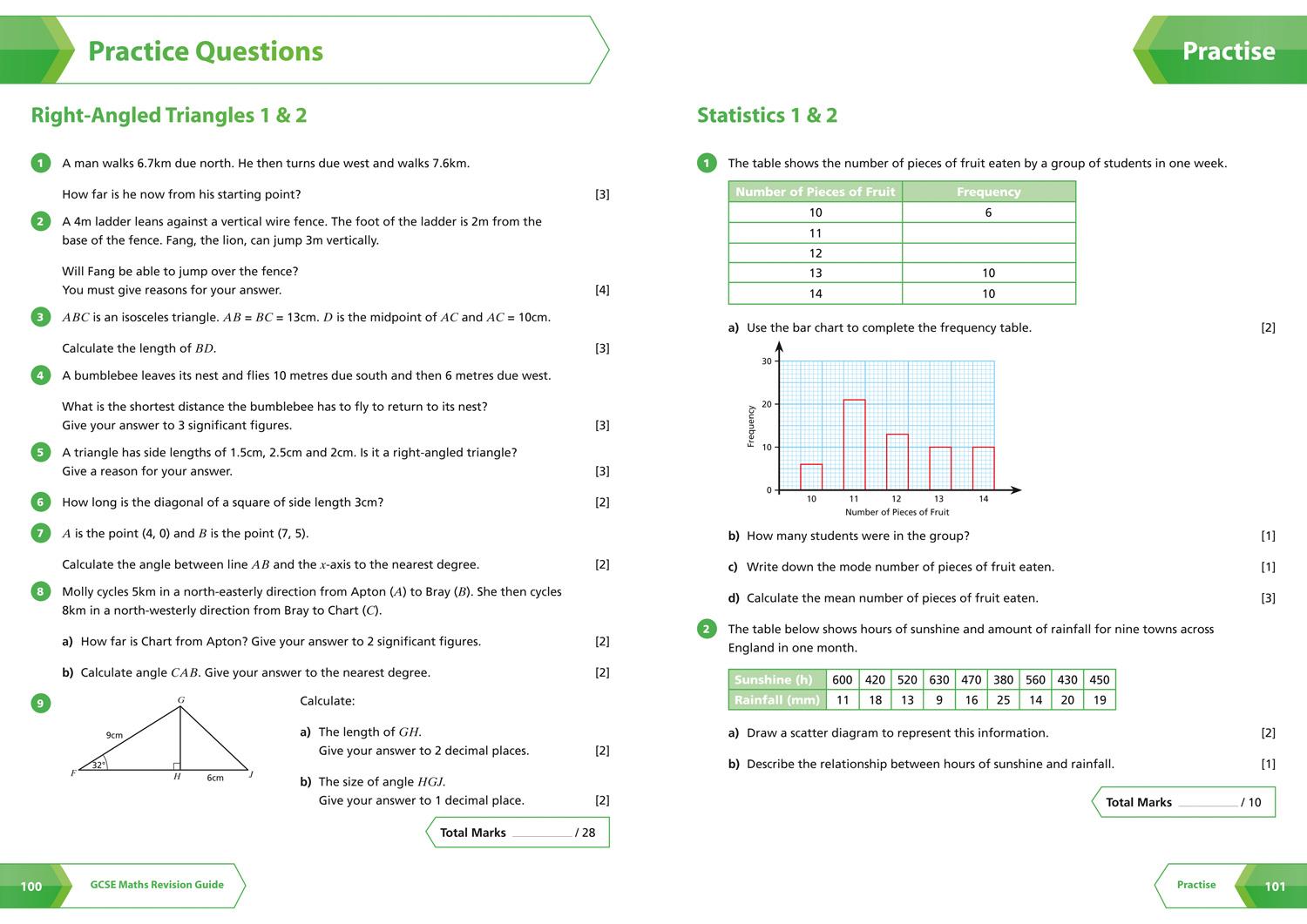 Beispielinhalt (Bild) Collins GCSE Revision and Practice - New 2015 Curriculum - Aqa GCSE Maths Foundation Tier: Revision Guide