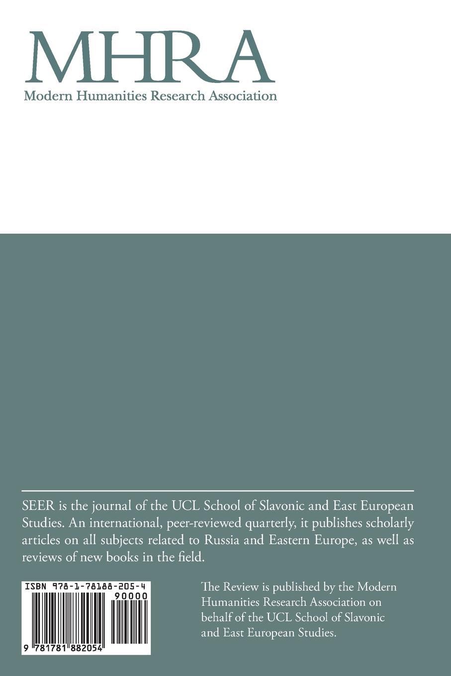 Rückseitencover Slavonic & East European Review (93