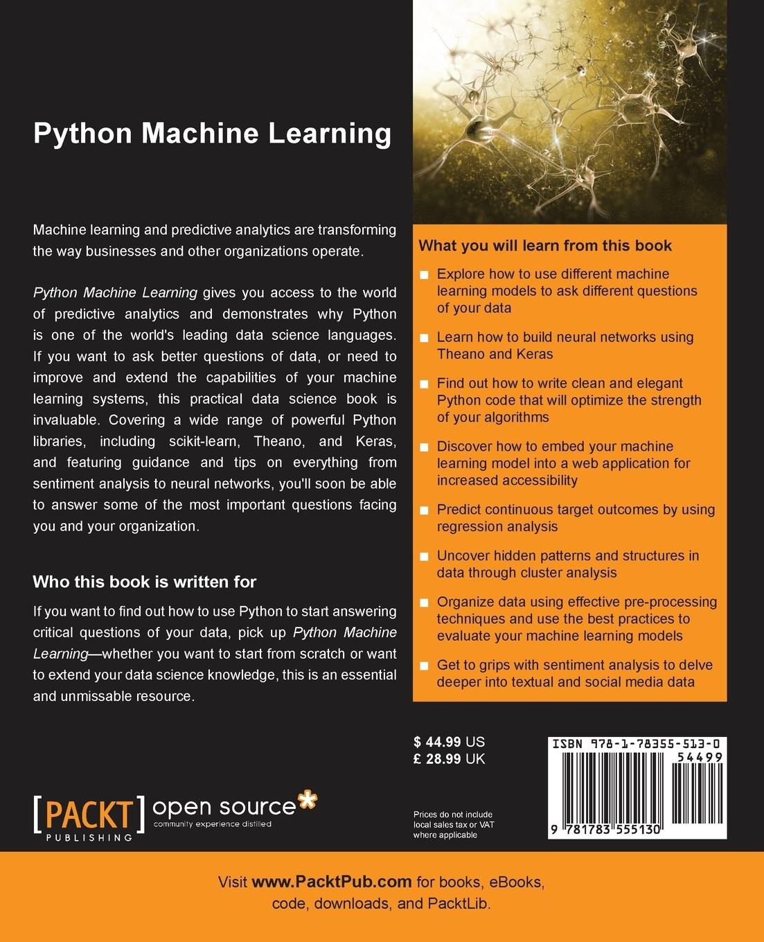 Rückseitencover Python Machine Learning