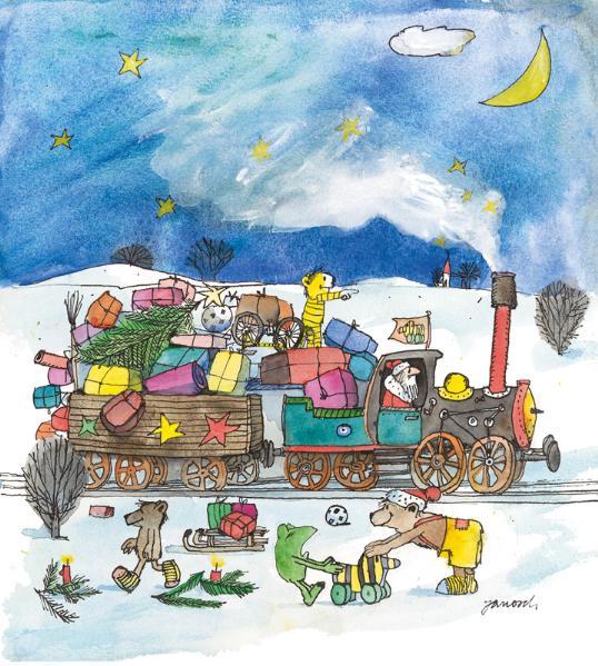 Vorderes Coverbild Janoschs Adventskalender "Weihnachtsexpress"