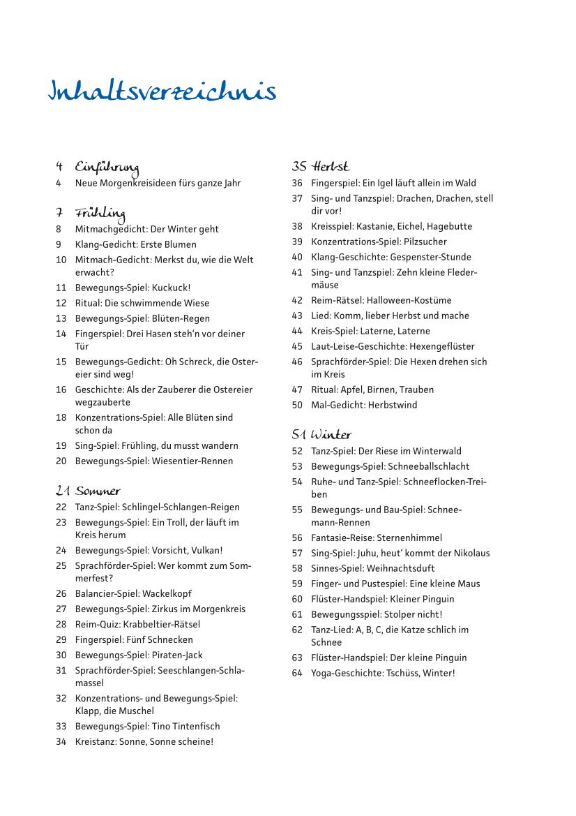 Beispielinhalt (Bild) Neue Morgenkreis-Ideen fürs ganze Jahr.