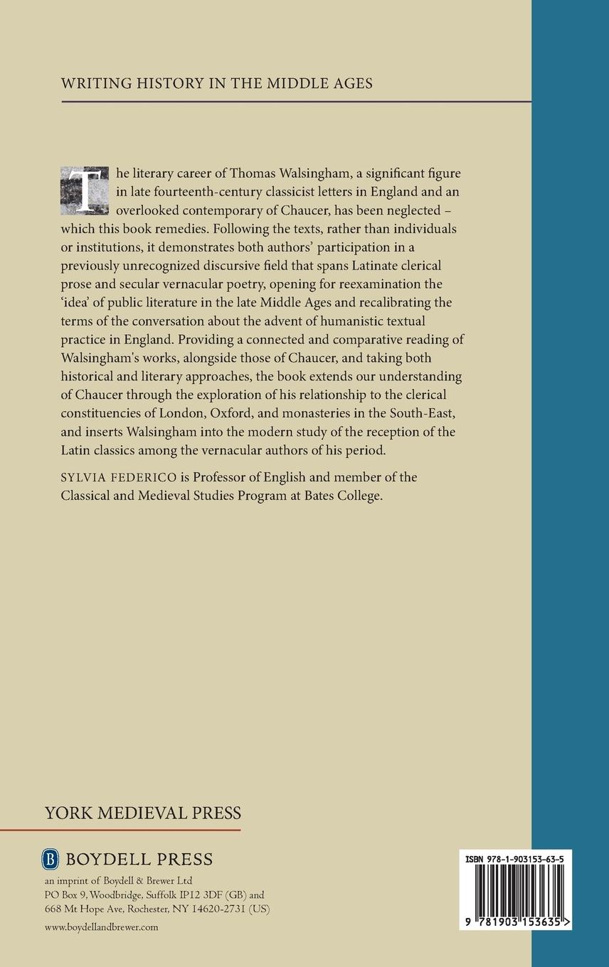 Rückseitencover Classicist Writings of Thomas Walsingham