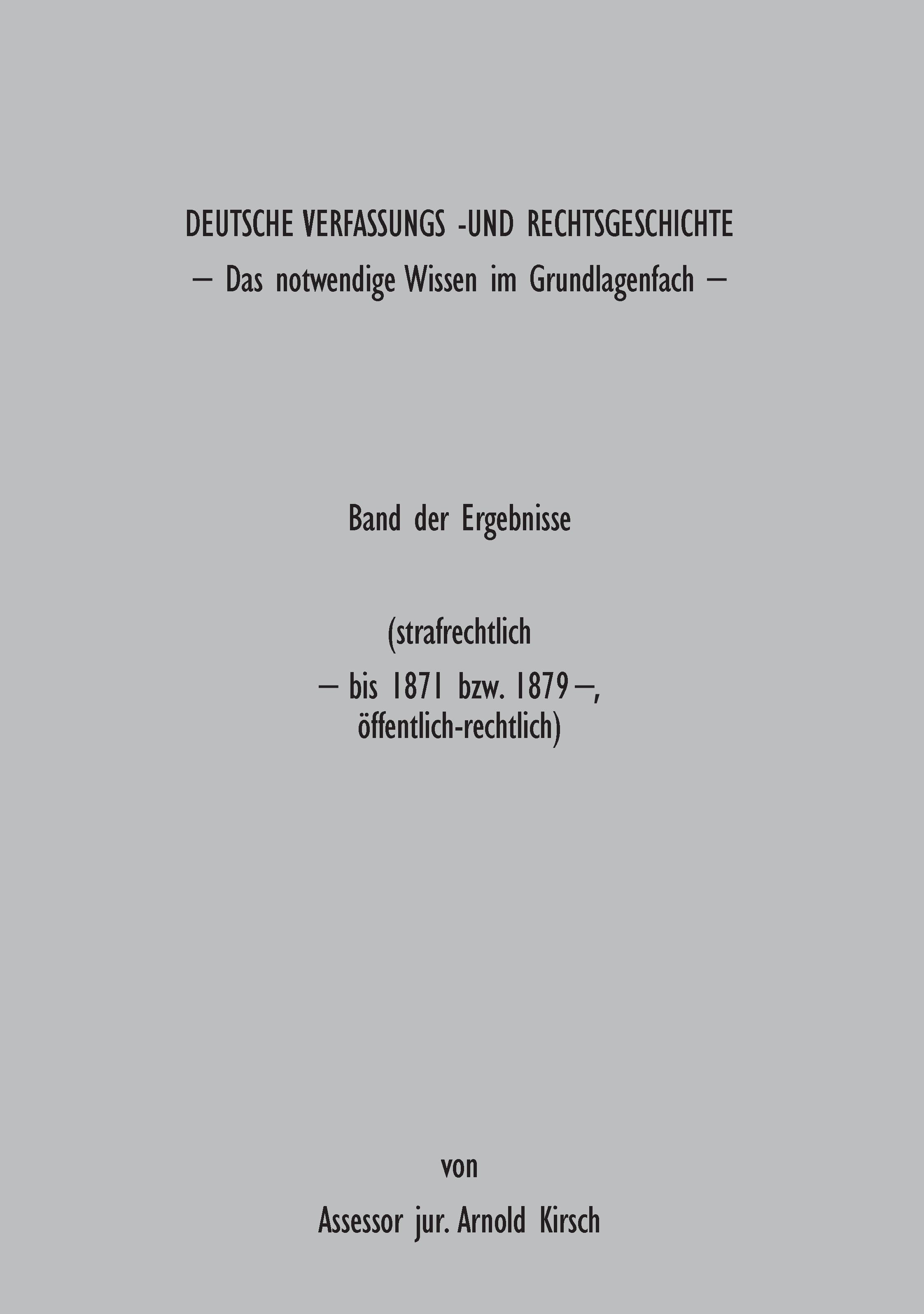 Vorderes Coverbild Deutsche Verfassungs- und Rechtsgeschichte