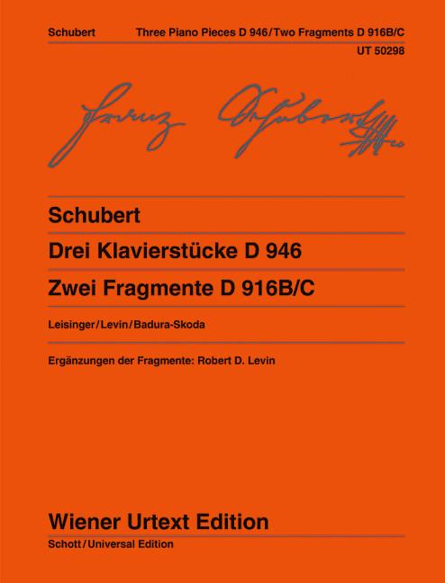 Vorderes Coverbild Drei Klavierstücke D 946 und Zwei Fragmente D 916B/C