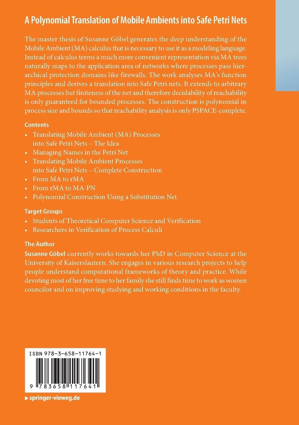 Rückseitencover A Polynomial Translation of Mobile Ambients into Safe Petri Nets