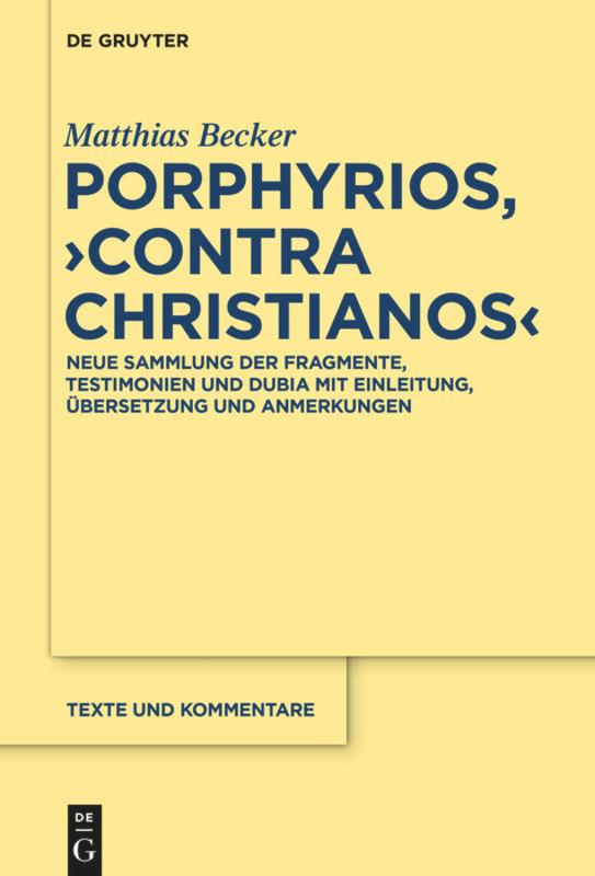 Vorderes Coverbild Porphyrios, "Contra Christianos"