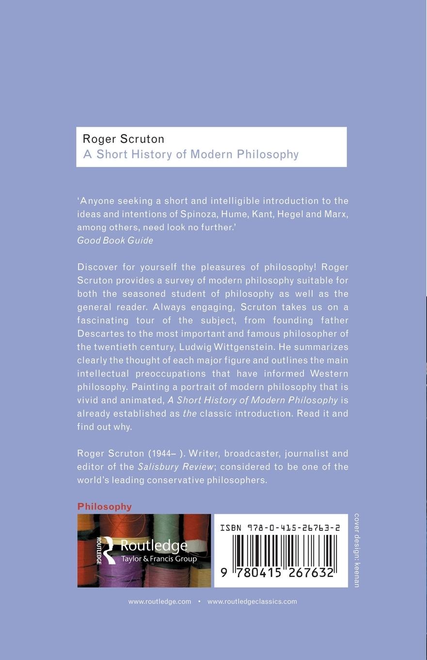 Rückseitencover A Short History of Modern Philosophy
