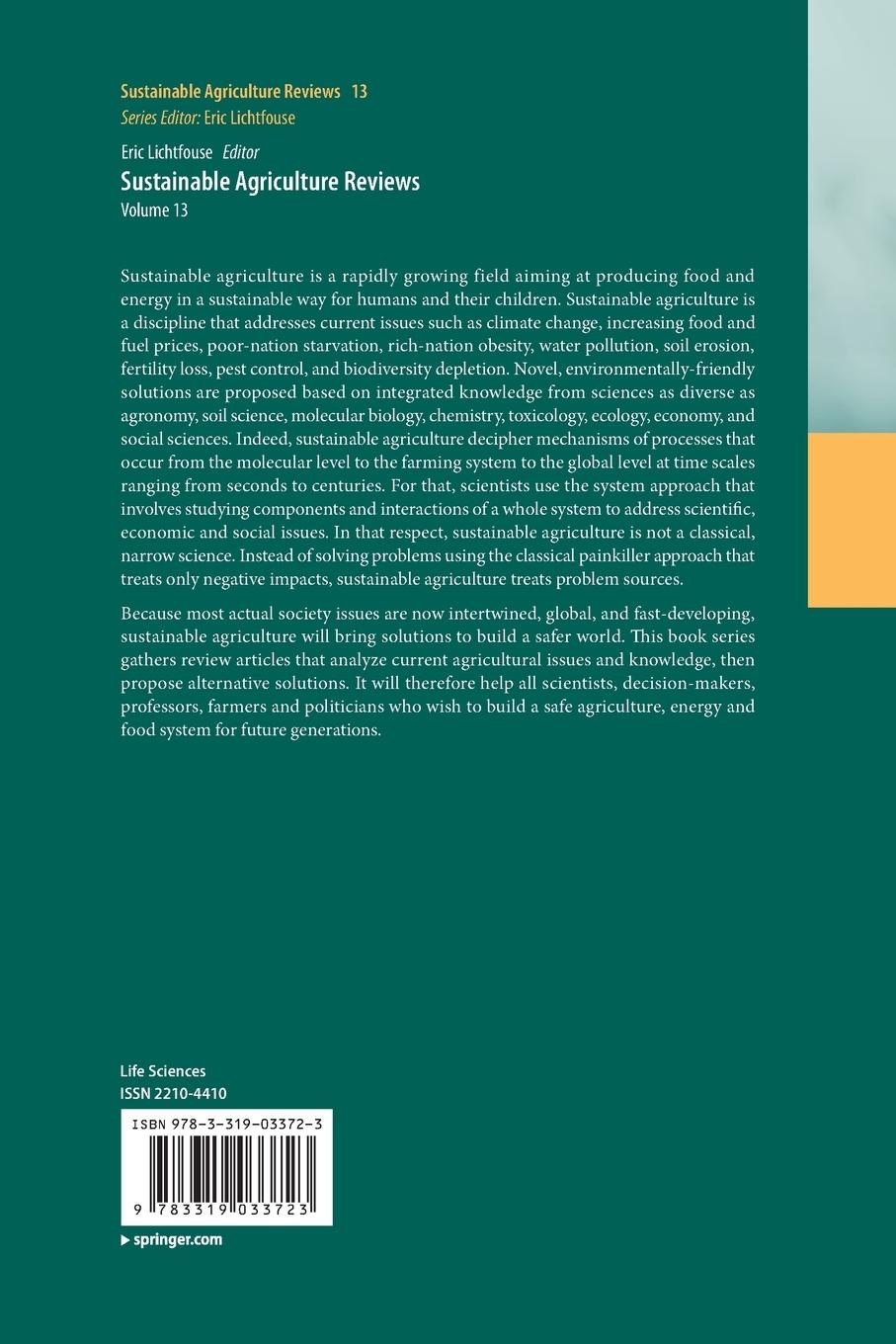 Rückseitencover Sustainable Agriculture Reviews