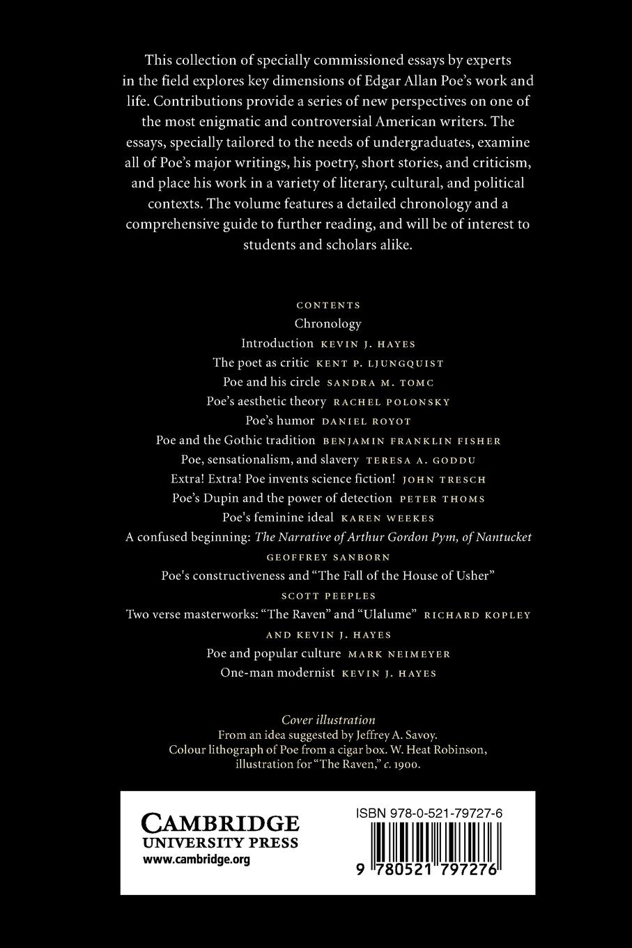 Rückseitencover The Cambridge Companion to Edgar Allan Poe