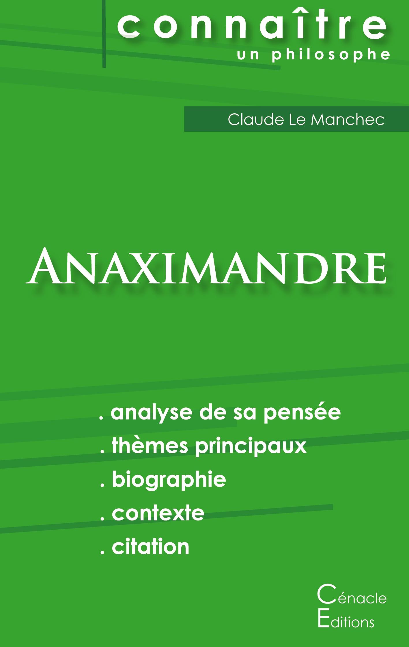 Vorderes Coverbild Comprendre Anaximandre (analyse complète de sa pensée)