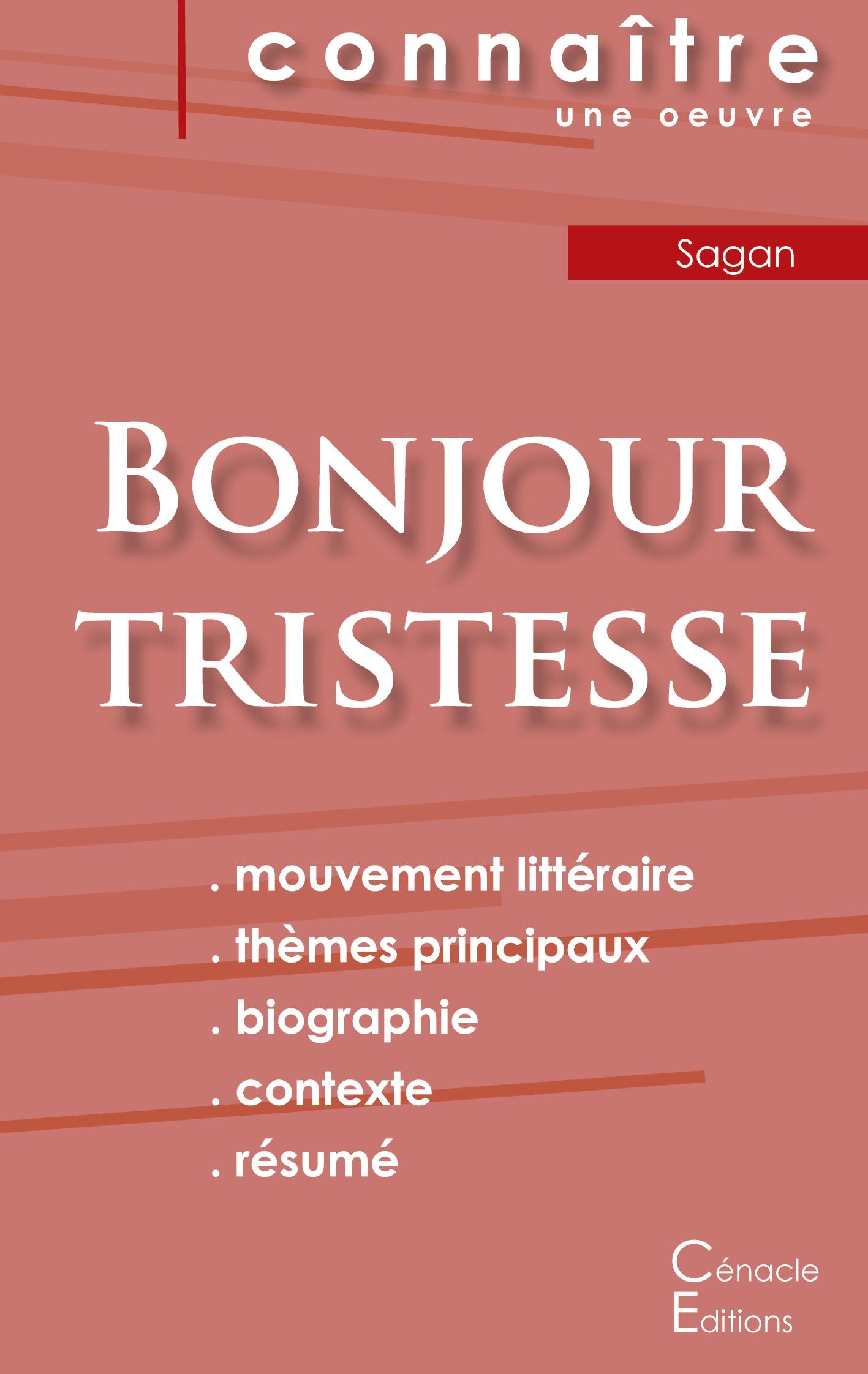 Vorderes Coverbild Fiche de lecture Bonjour tristesse de Françoise Sagan (Analyse littéraire de référence et résumé complet)