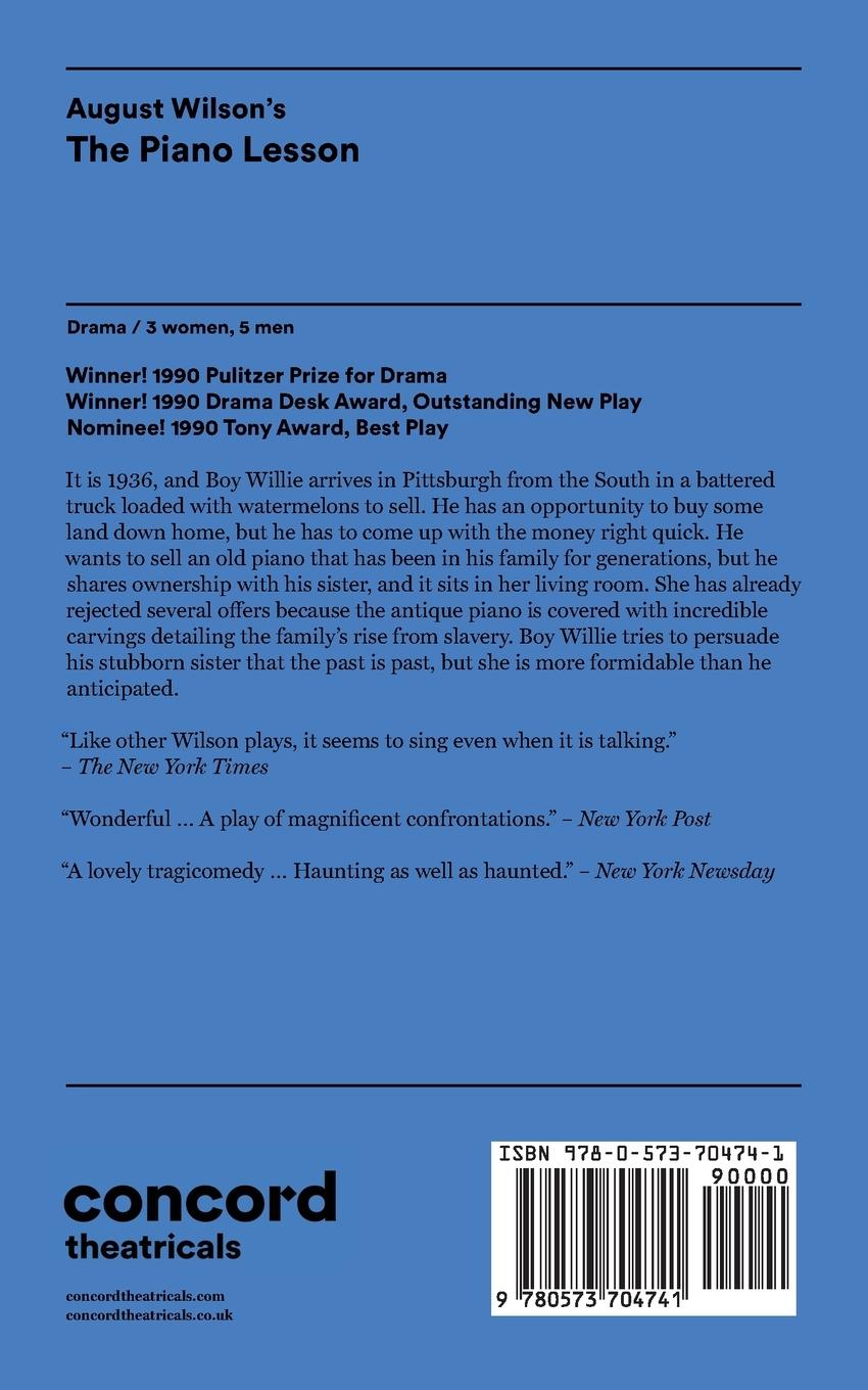 Rückseitencover August Wilson's The Piano Lesson