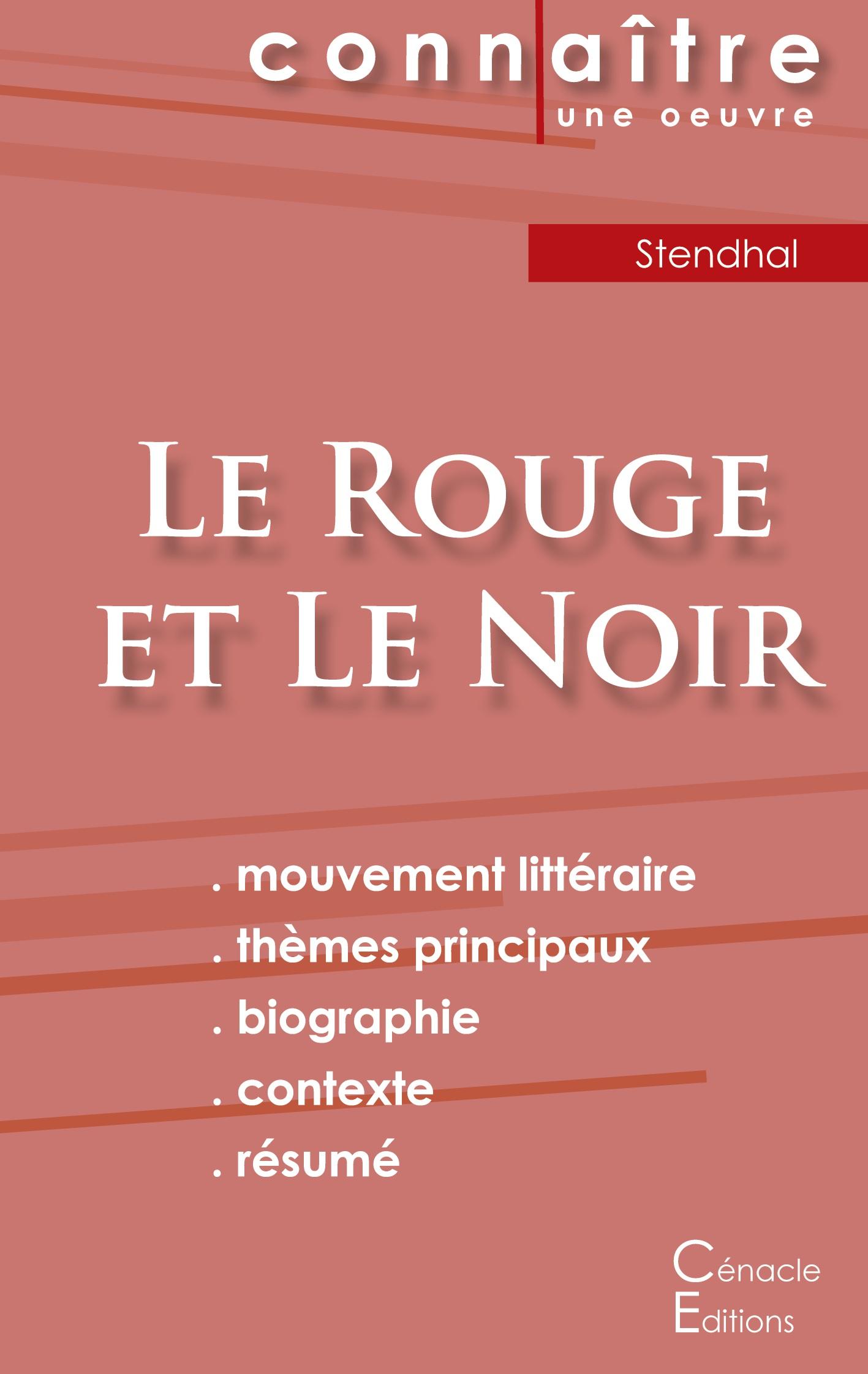 Vorderes Coverbild Fiche de lecture Le Rouge et le Noir de Stendhal (Analyse littéraire de référence et résumé complet)