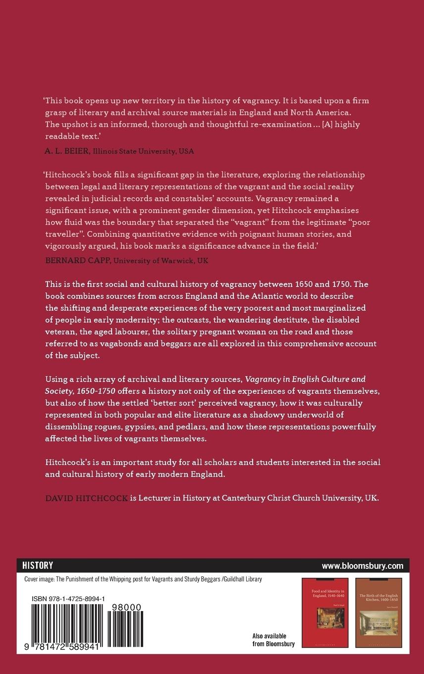 Rückseitencover Vagrancy in English Culture and Society, 1650-1750