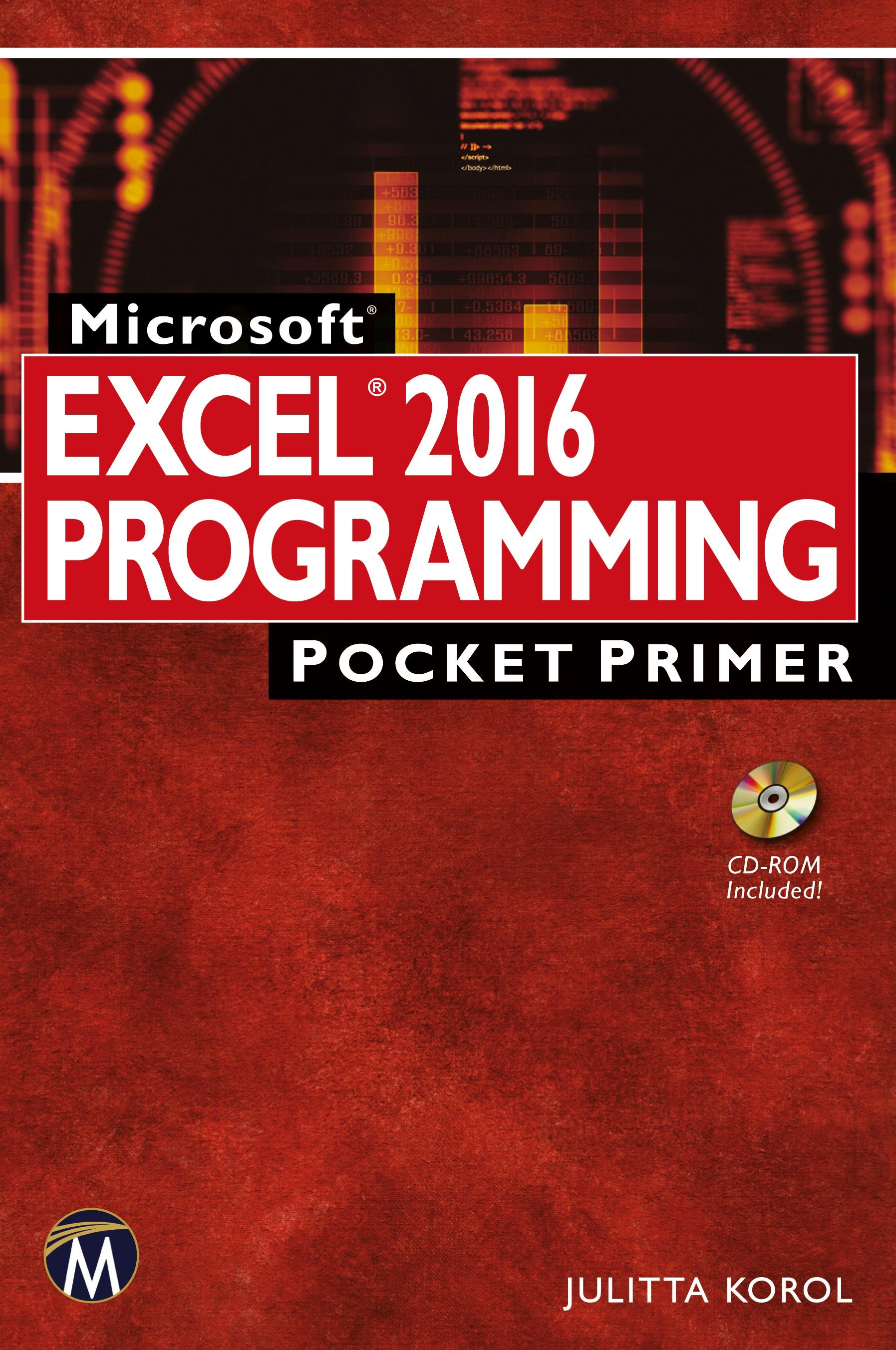Vorderes Coverbild Microsoft Excel 2016 Programming Pocket Primer