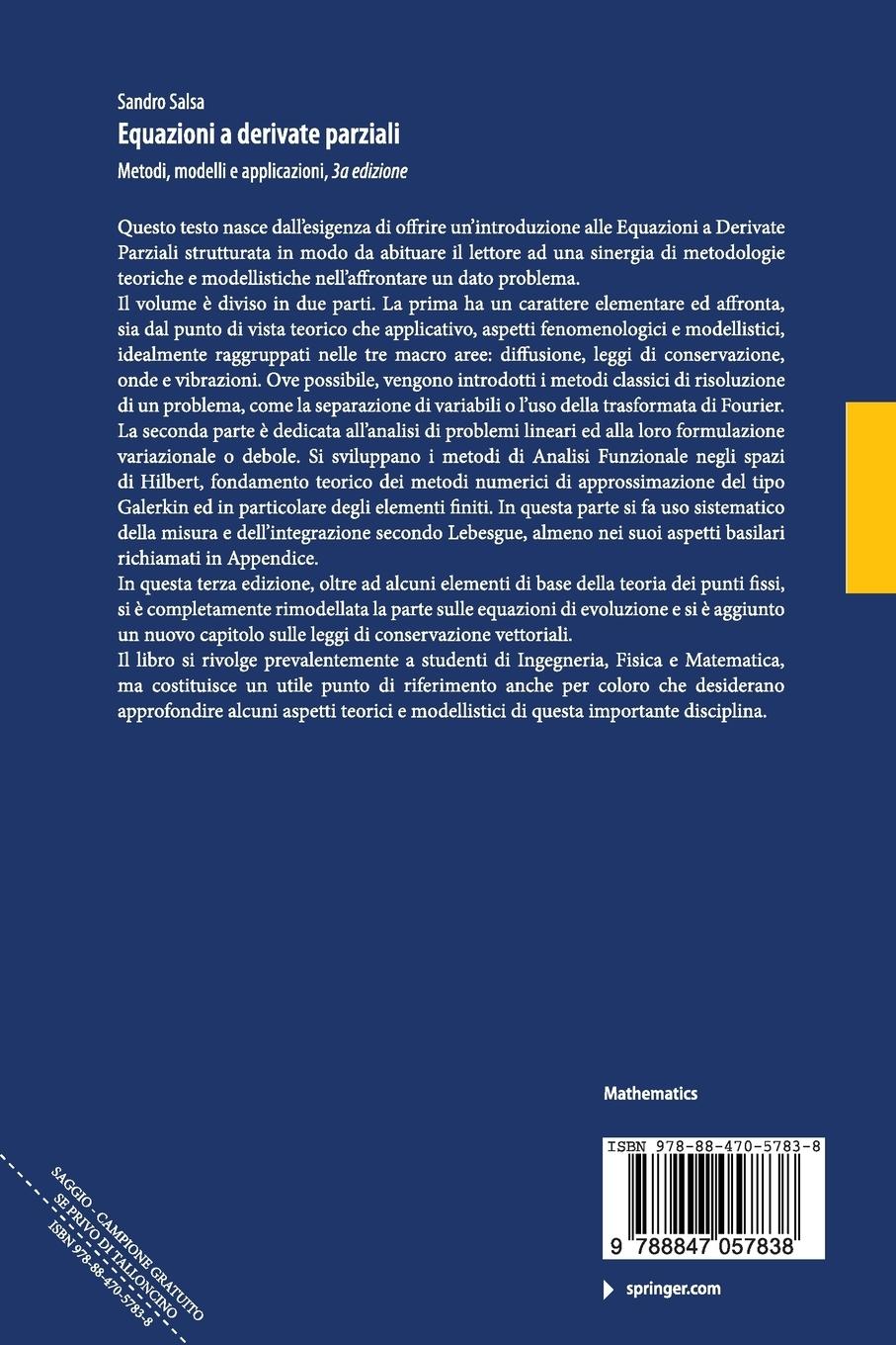 Rückseitencover Equazioni a derivate parziali