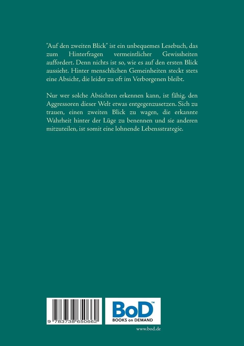 Rückseitencover Auf den zweiten Blick
