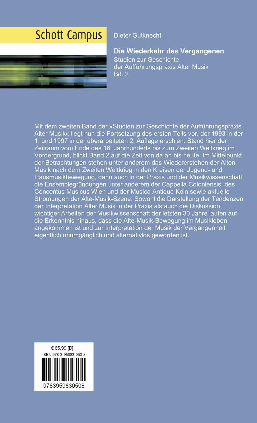 Rückseitencover Die Wiederkehr des Vergangenen