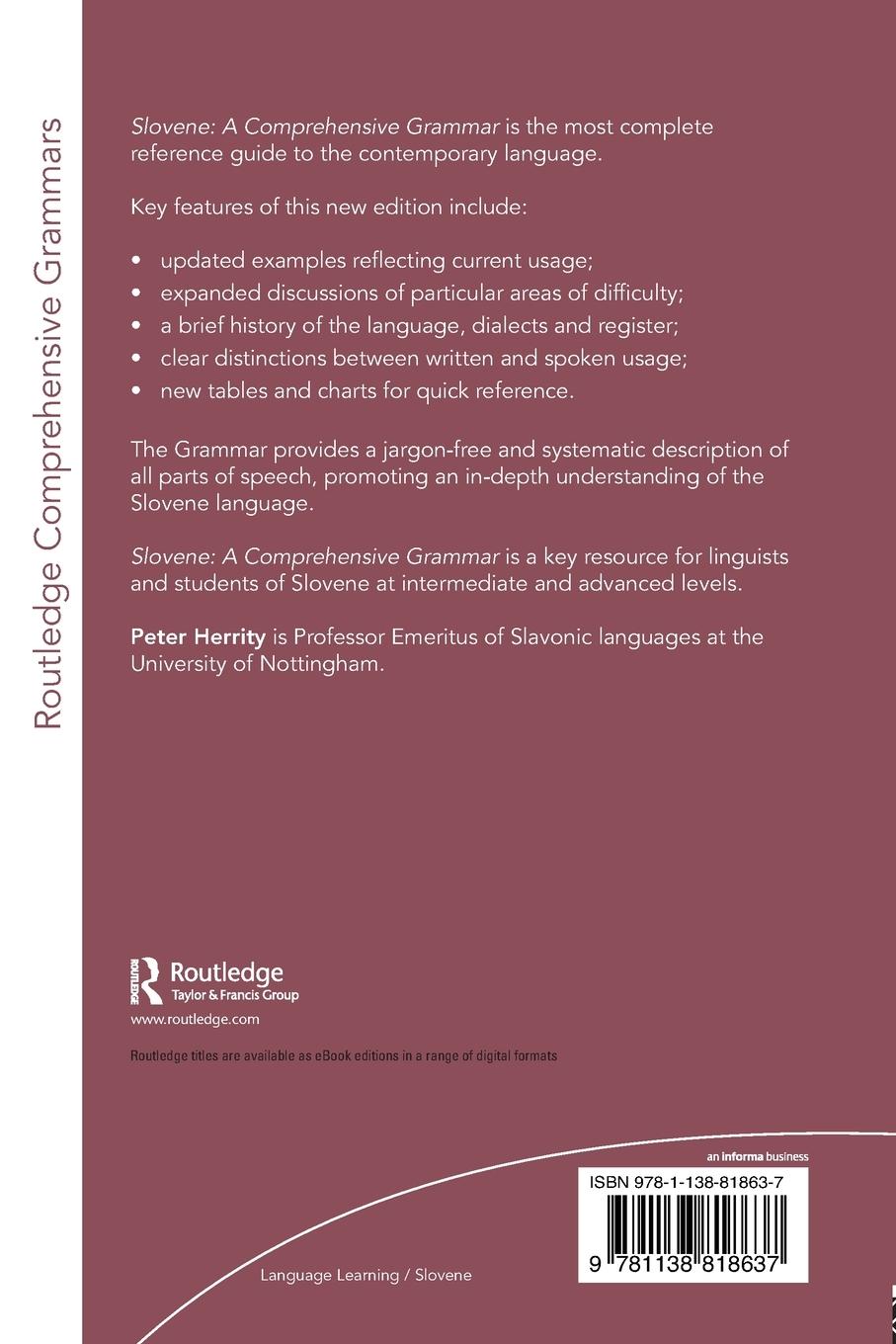 Rückseitencover Slovene