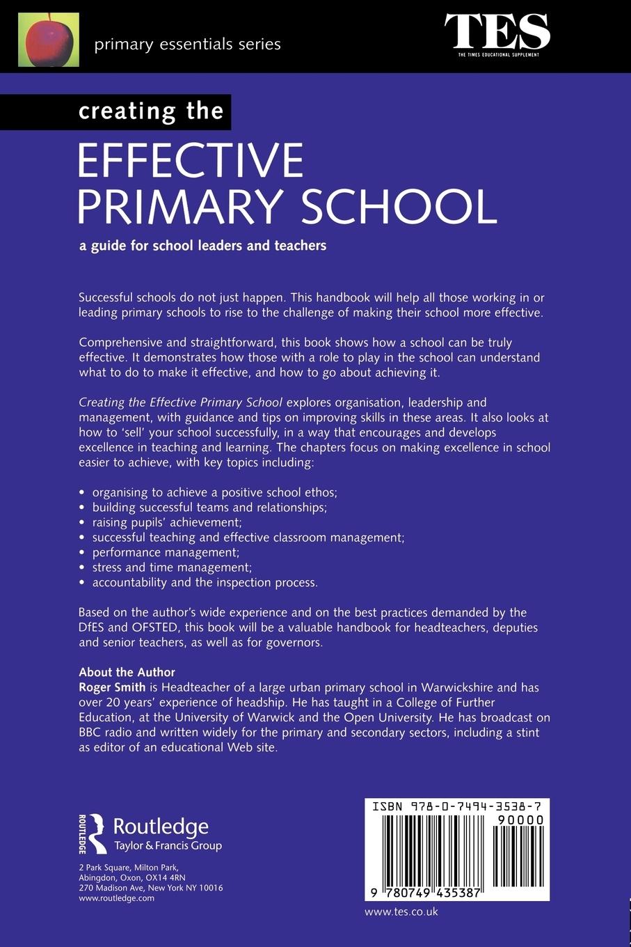 Rückseitencover Creating the Effective Primary School