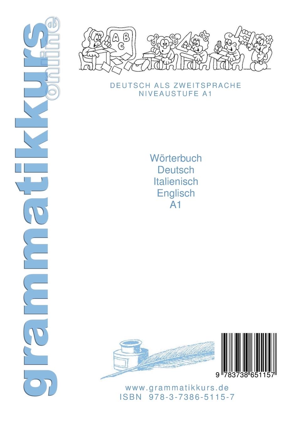Rückseitencover Wörterbuch Deutsch - Italienisch - Englisch  Niveau A1