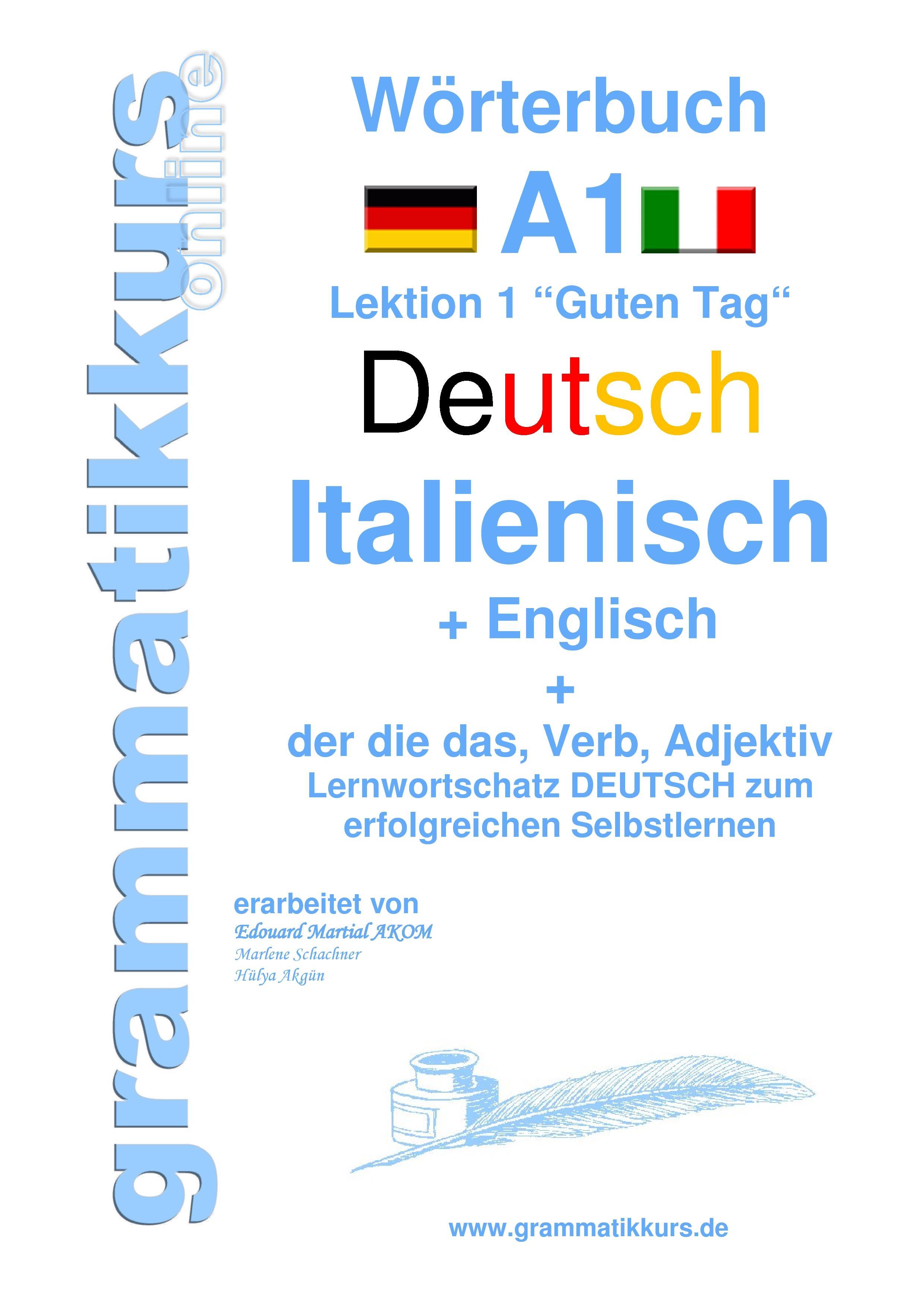 Vorderes Coverbild Wörterbuch Deutsch - Italienisch - Englisch  Niveau A1