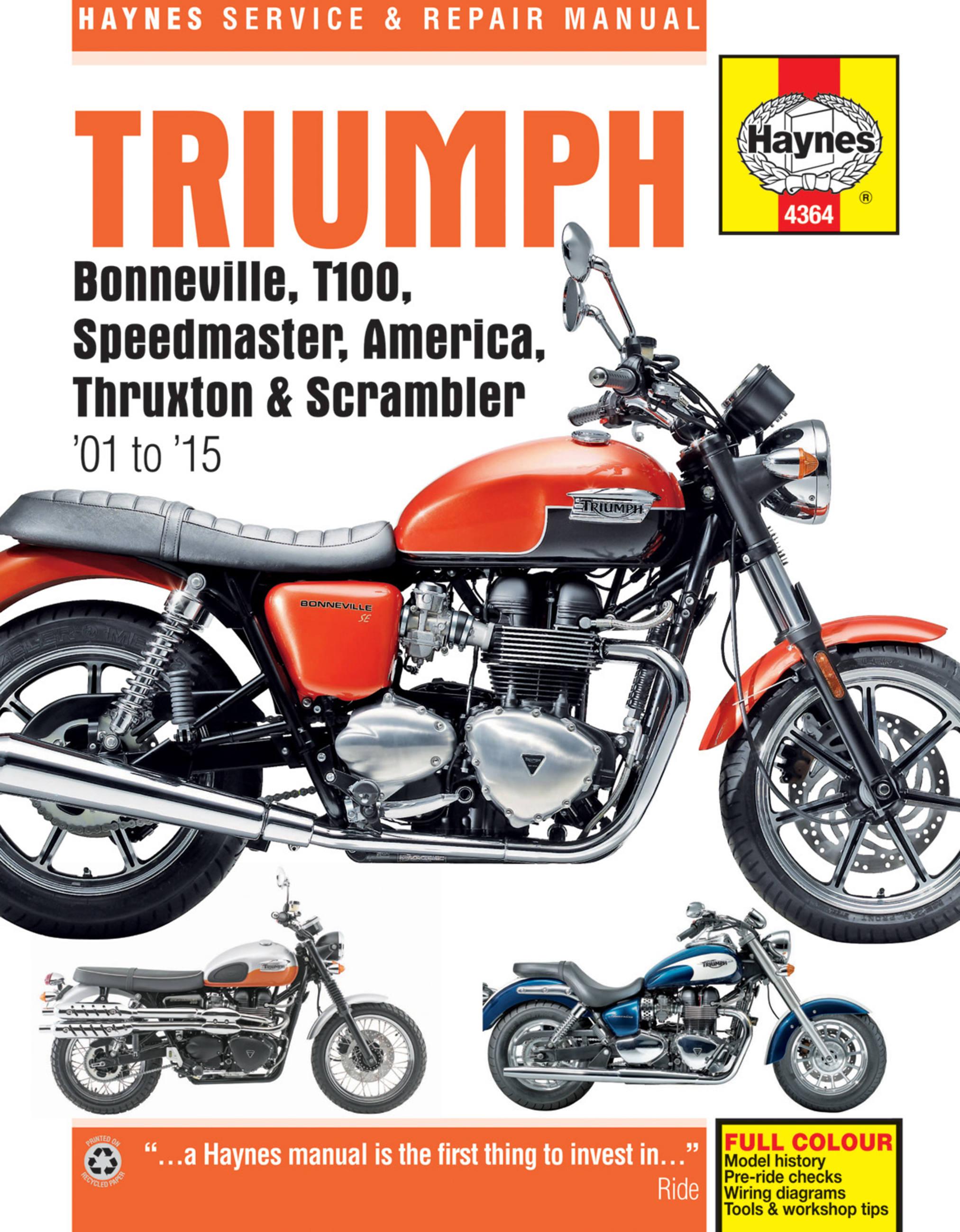 Vorderes Coverbild Triumph Bonneville, T100, Speedmaster, America, Thruxton & Scrambler (01 - 15)