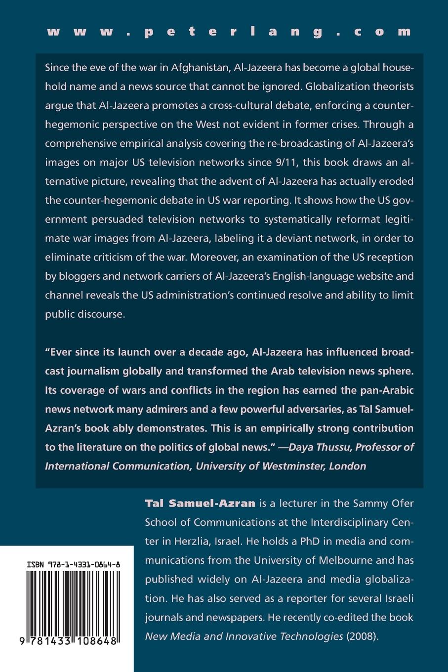 Rückseitencover Al-Jazeera and US War Coverage