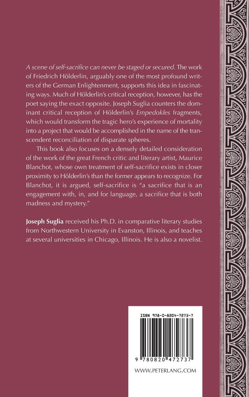 Rückseitencover Hölderlin and Blanchot on Self-Sacrifice
