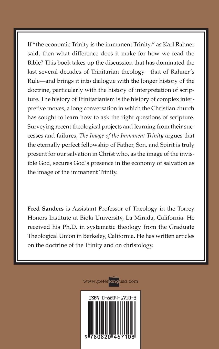 Rückseitencover The Image of the Immanent Trinity