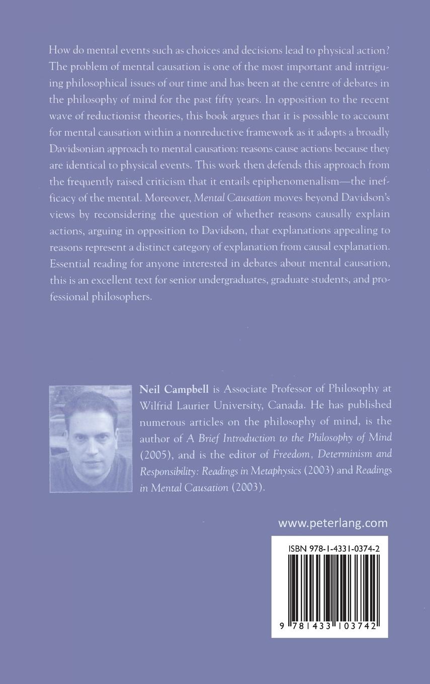 Rückseitencover Mental Causation