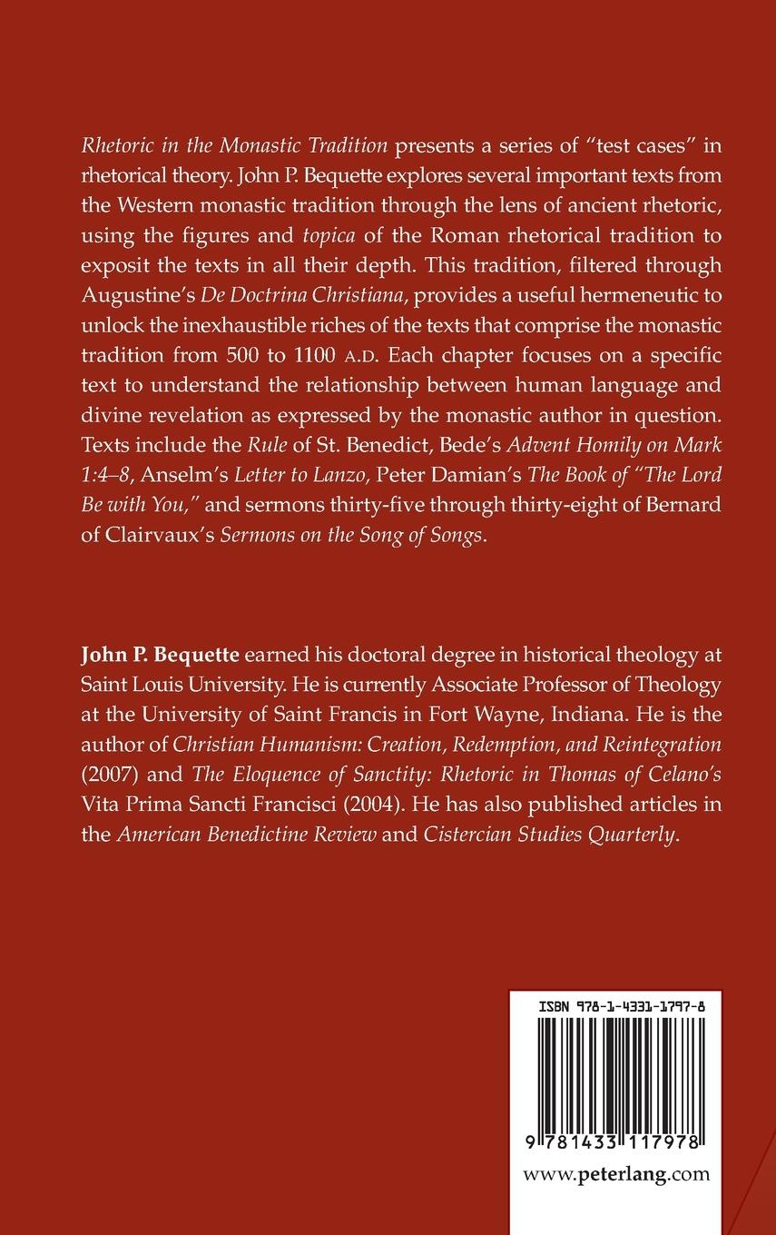 Rückseitencover Rhetoric in the Monastic Tradition