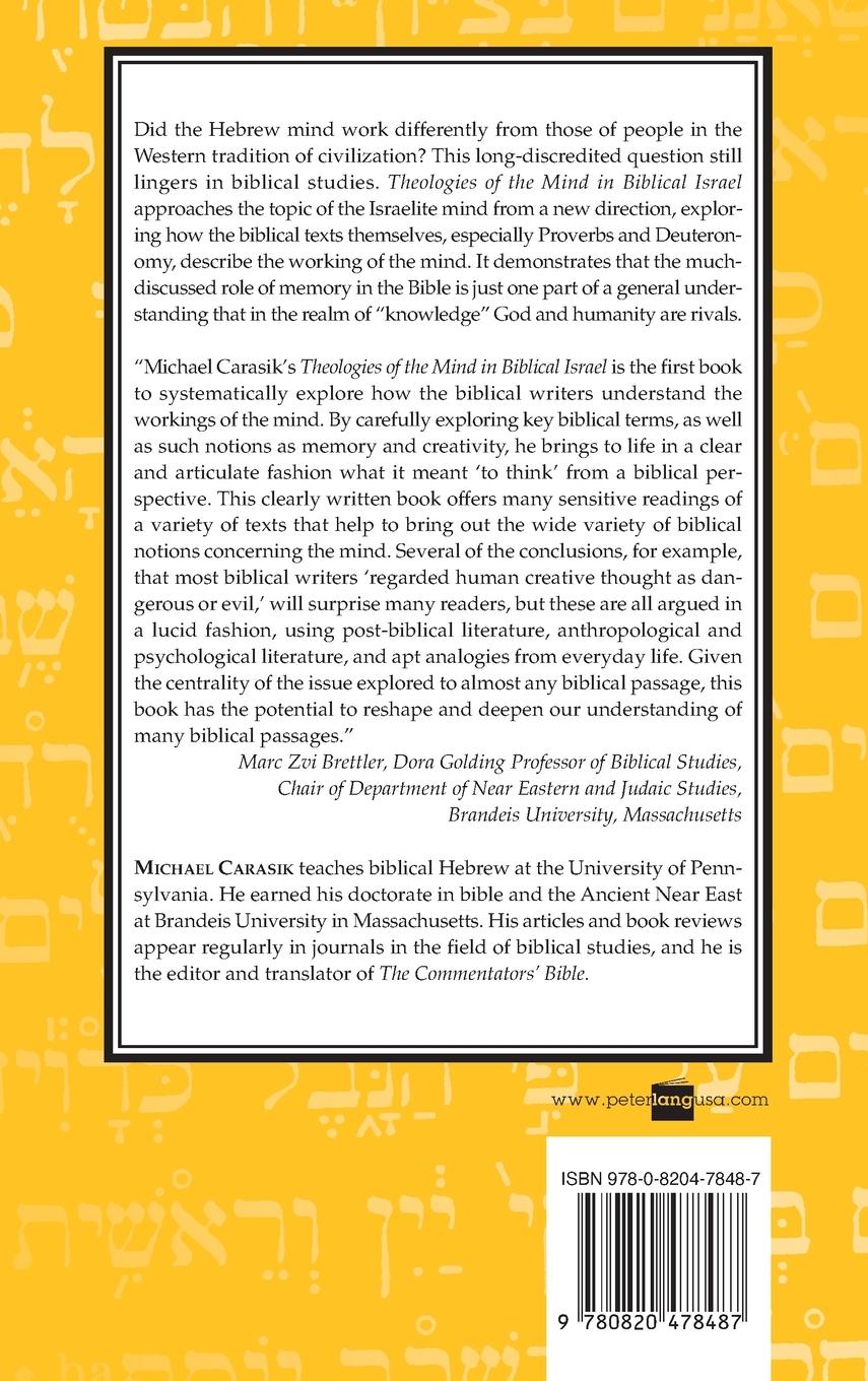 Rückseitencover Theologies of the Mind in Biblical Israel