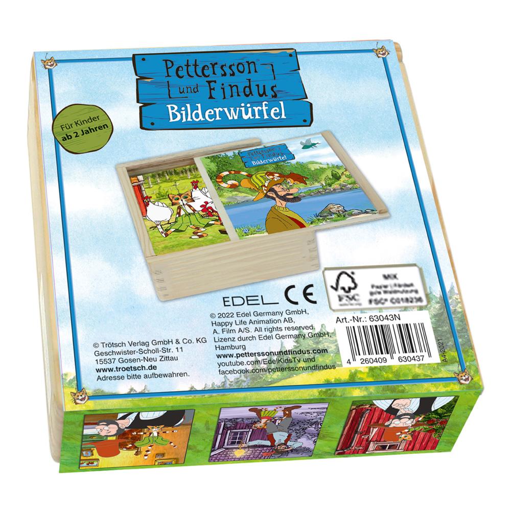Rückseitencover Holz-Bilderwürfel "Pettersson und Findus"