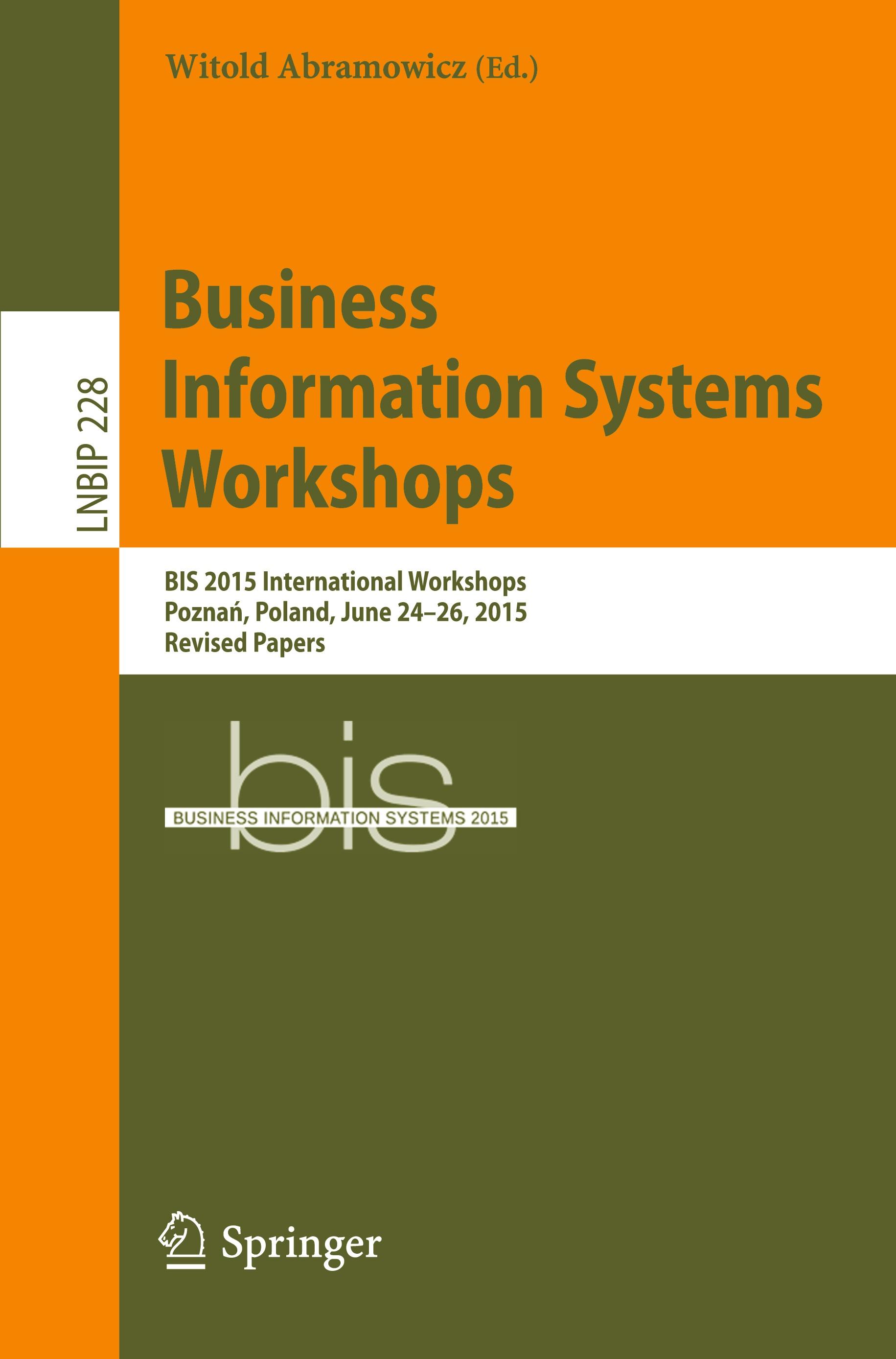 Vorderes Coverbild Business Information Systems Workshops