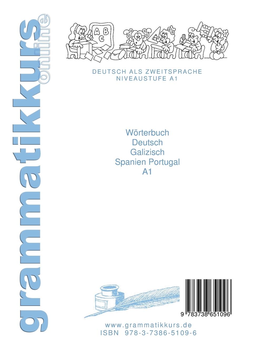 Rückseitencover Wörterbuch Deutsch - Galizisch - Englisch Niveau A1