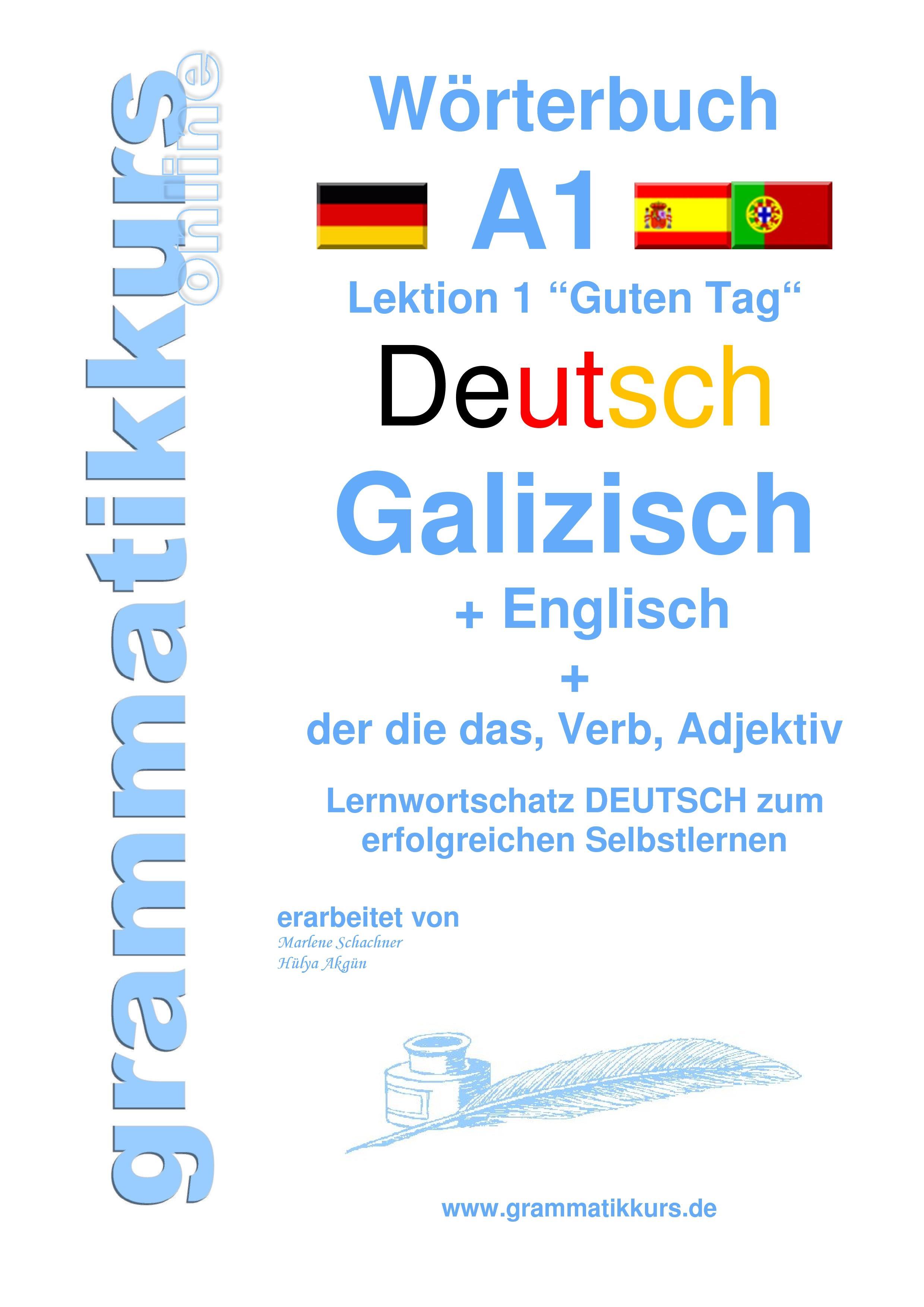 Vorderes Coverbild Wörterbuch Deutsch - Galizisch - Englisch Niveau A1