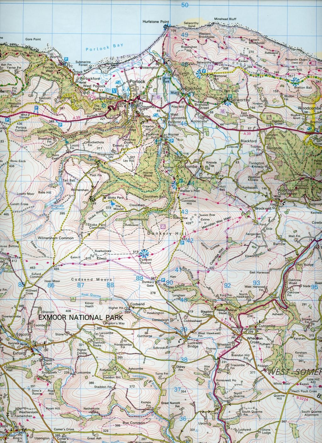 Beispielinhalt (Bild) Minehead & Brendon Hills, Dulverton & Tiverton