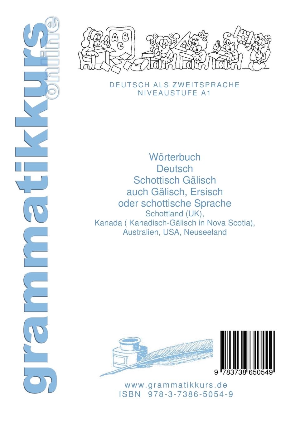 Rückseitencover Wörterbuch Deutsch - Schottisch - Gälisch Englisch