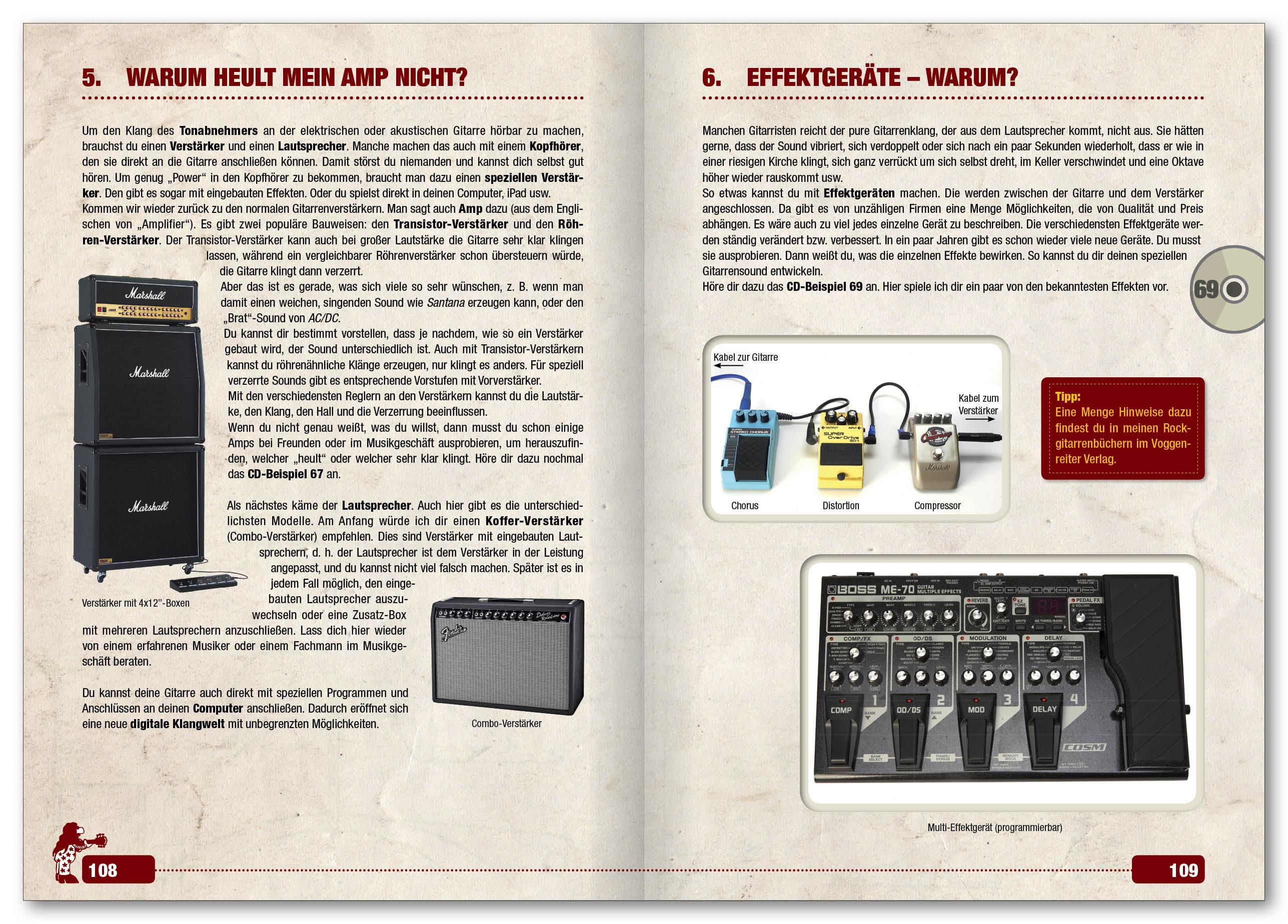 Beispielinhalt (Bild) Gitarrenbuch 1. Mit DVD und CD