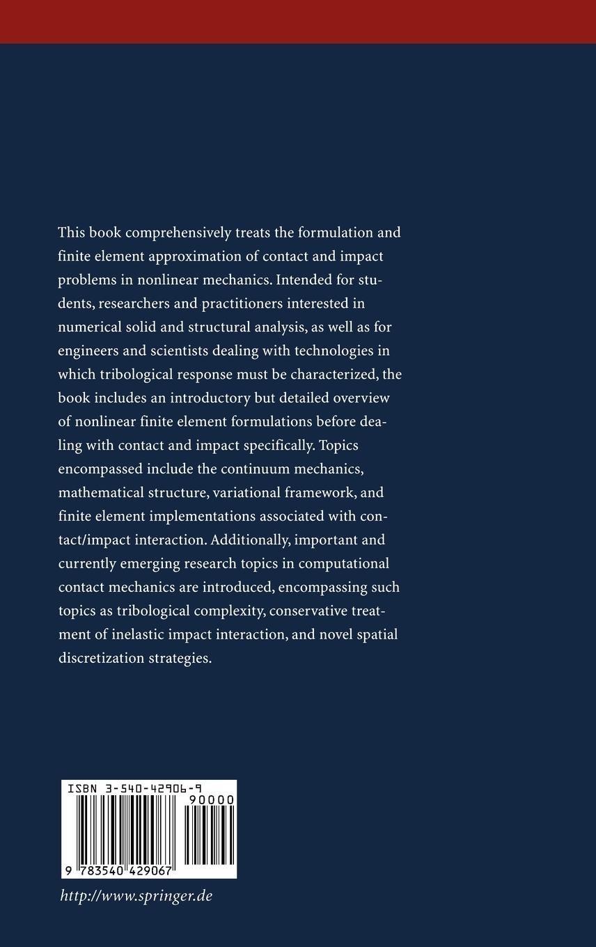Rückseitencover Computational Contact and Impact Mechanics