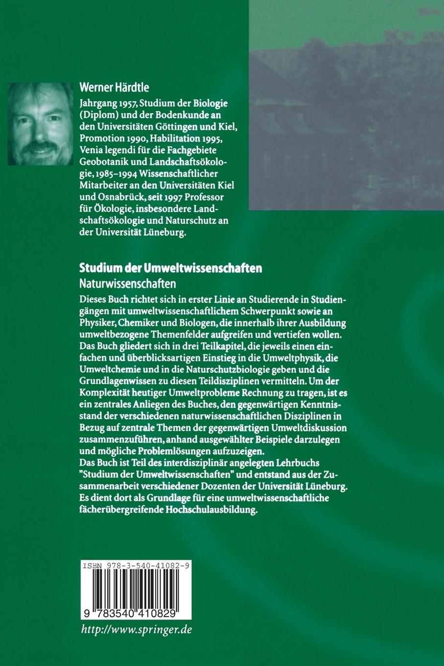 Rückseitencover Studium der Umweltwissenschaften